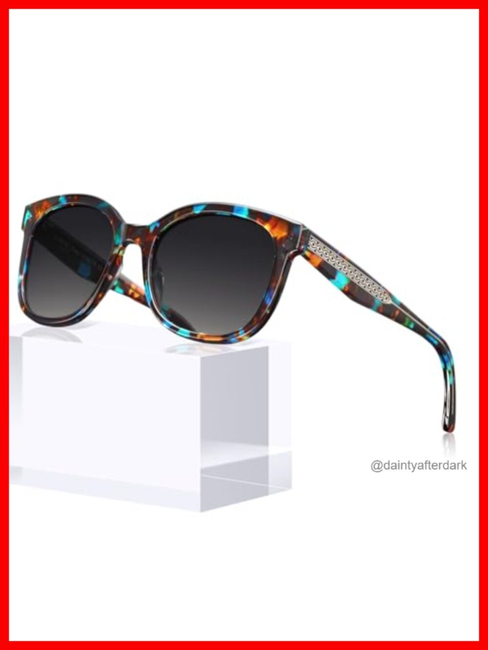 Big Square Cateye Acetate Polarized Womens Sunglasses Designer Shade UV400